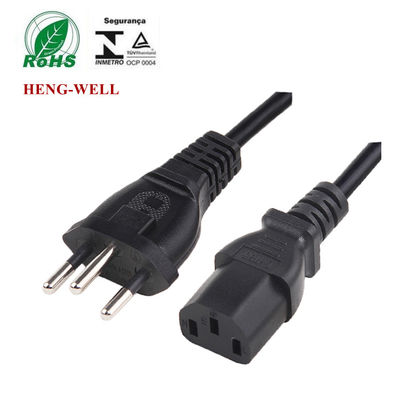 품질  AC 3 Round Pin Brazil Power Cord 2m INMETRO For Home Appliance 공장