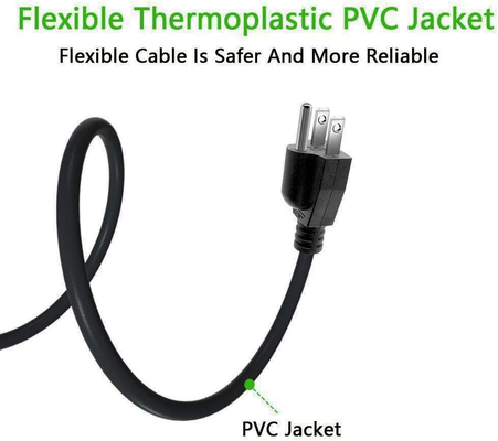 열가소성 PVC 전자제품용 파워 코드 SJT는 우리를 타이핑합니다 3 가지 텔레비전 전원 코드